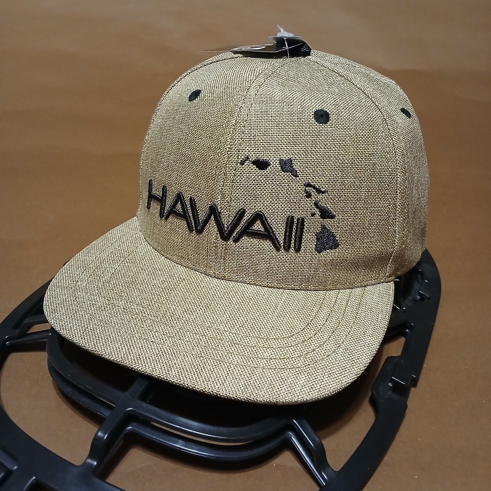 Hawaiian Performance Surfwear Hawaii Hat Sand Beige Baseball Cap Island Map NWT